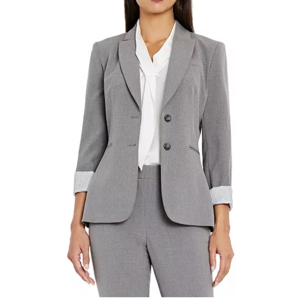 Gray Women's Suit (Blazer and Pants) Set
